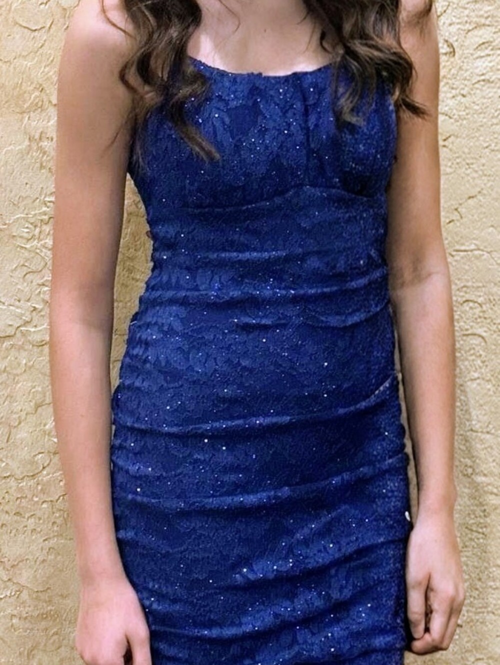 Navy Blue Lace Bodycon Dress - Elegant Women's Evening Dress